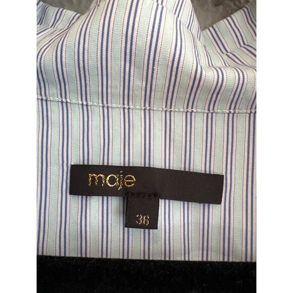 Women's Maje Bleus Ririsa Striped Cotton Midi Shirt Dress size 36 Streetwear - Picture 4 of 6